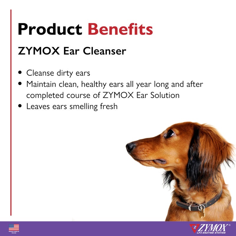Zymox Ear Cleanser Solution for Dogs and Cats, 4oz - Image 2