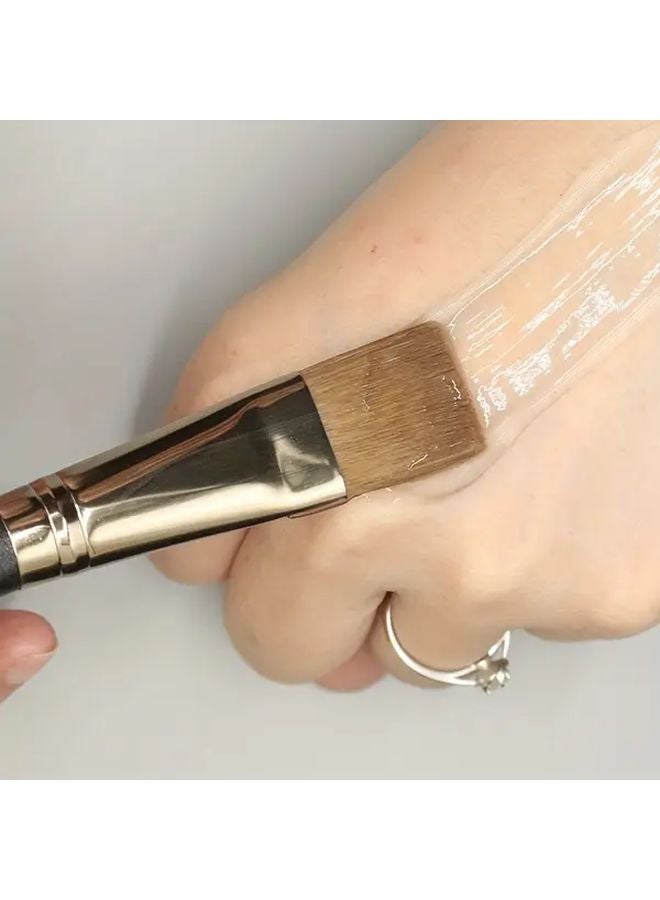 فرشاة أساس مربعة مسطحة سوداء بشعيرات بوليستر ناعمة ومقبض مريح - Image 4