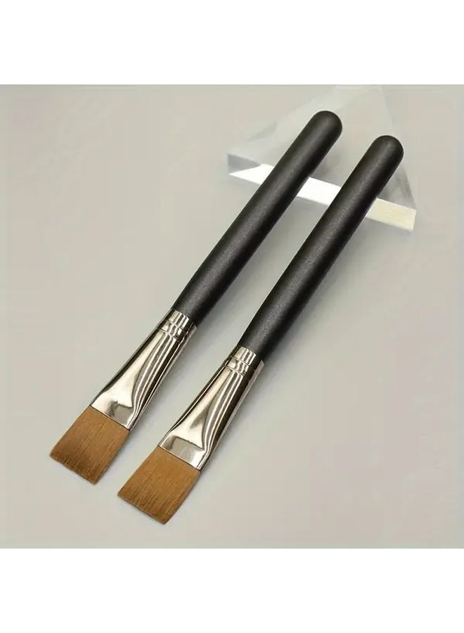 فرشاة أساس مربعة مسطحة سوداء بشعيرات بوليستر ناعمة ومقبض مريح - Image 3