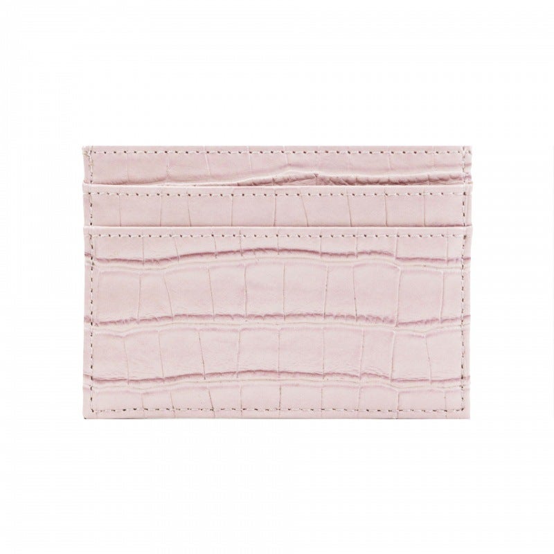New Spot PU Card Holder Coin PUrse Large Capacity Card Holder Womens High-end Portable Bank Credit Card Holder Pink crocodile pattern 