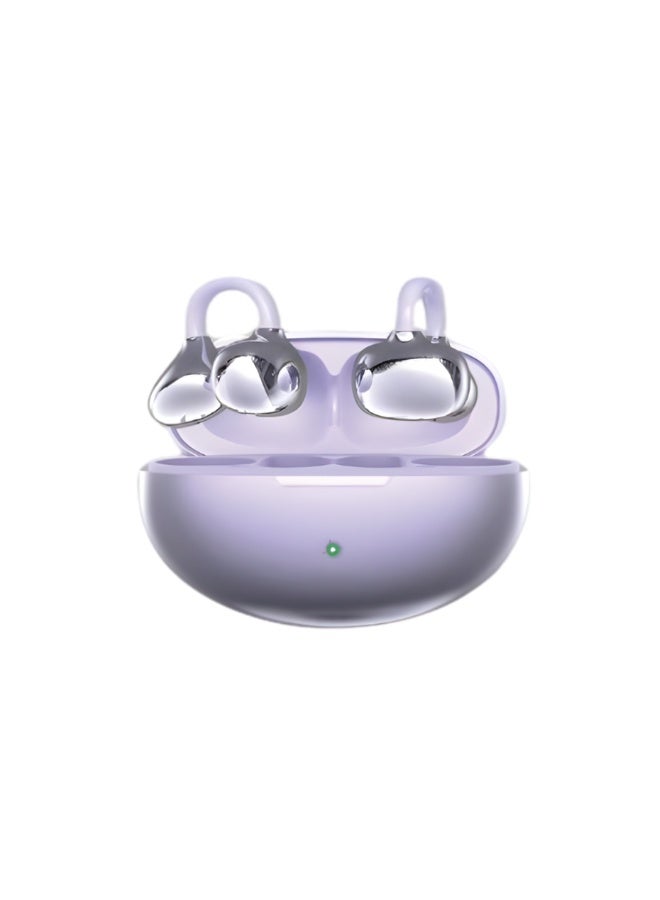CYXG Q107 True Wireless Earbuds with 720° Surround Sound – Bluetooth 5.49 Open-Ear Headphones, Low Latency Gaming, Skin-Friendly Silicone & Type-C Charging - Purple - Image 1