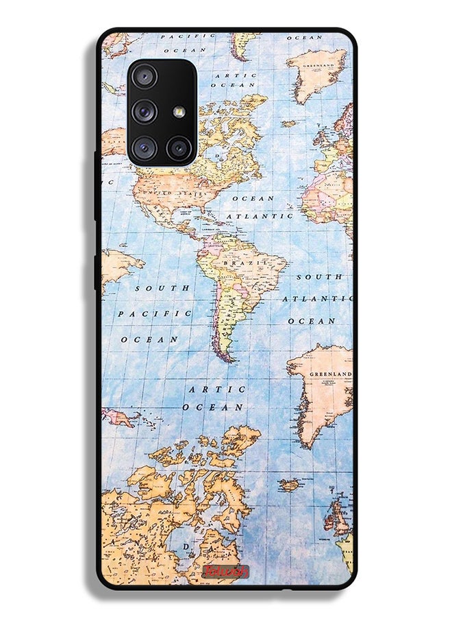 Tolwak Samsung Galaxy A71 5G Protective Case Cover World Map - Image 1