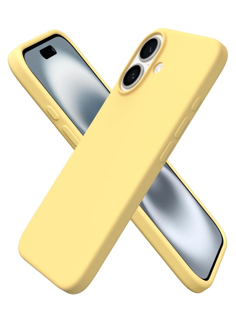 ACLIX Silicone Case Compatible with iPhone 16, Slim Liquid Silicone, Layers of Soft Gel Rubber Shockproof, Protective Phone Case Cover with TPU Lining (Butter Yellow) - Image 1