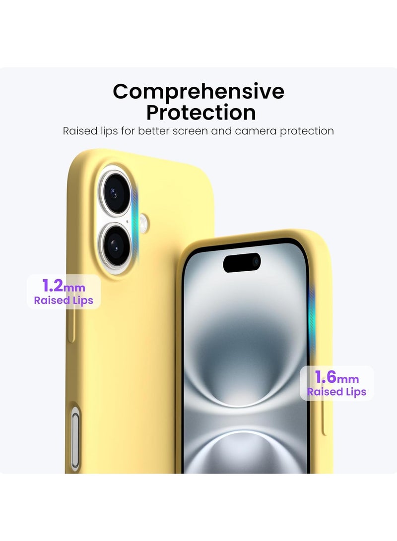 ACLIX Silicone Case Compatible with iPhone 16, Slim Liquid Silicone, Layers of Soft Gel Rubber Shockproof, Protective Phone Case Cover with TPU Lining (Butter Yellow) - Image 5