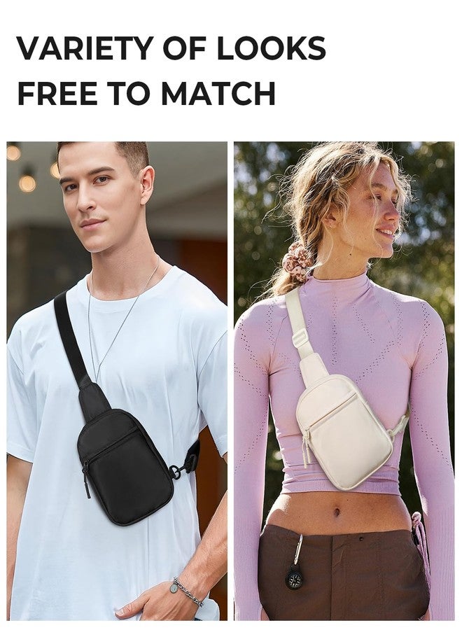 CHOLISS Small Crossbody Bags for Women and Men, Sling Backpack Travel Bag Nylon, Ivory, Small, Small Crossbody Bags for Women and Men - Image 2