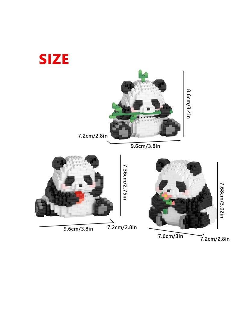 Excefore Micro Building Blocks Animal Set, 3 in 1 Panda Mini Building Blocks, DIY Mini 3D Building Toy Bricks, 720 PCS Micro Mini Panda Building Toy Bricks for Adults, Kids  - Image 3