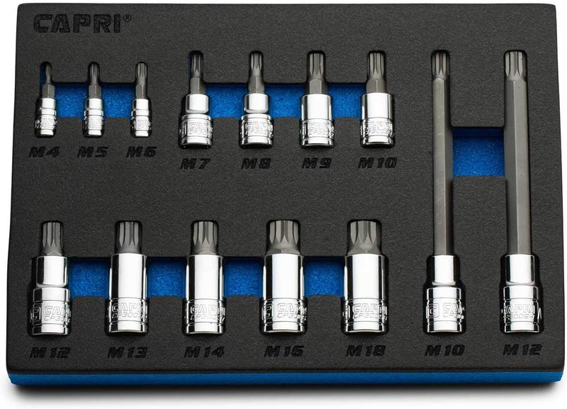 Capri Tools XZN Triple Square Bit Socket Set, 14-Piece (XZN Bit Set/Master) - Image 1