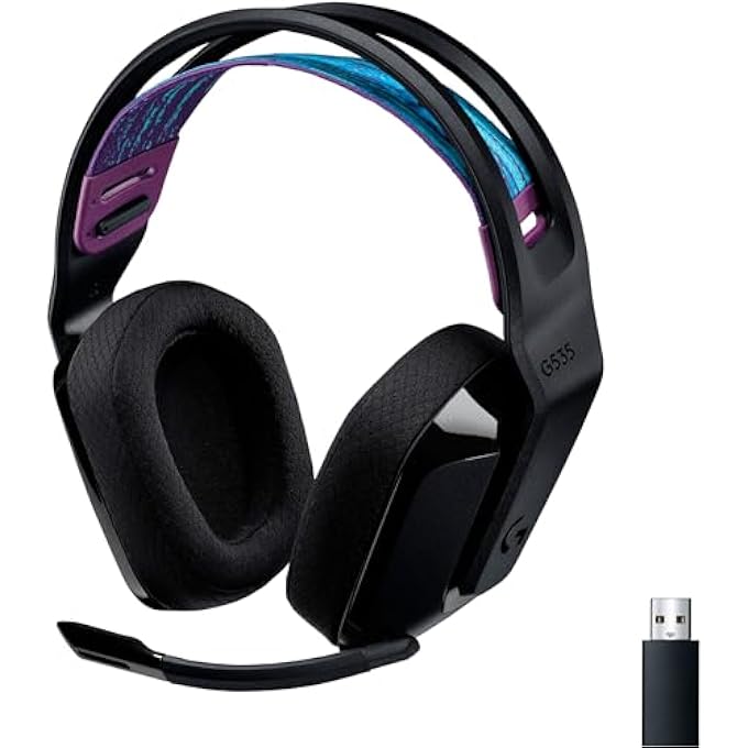G 535 LIGHTSPEED WIRELESS GAMING HEADSET - LIGHTWEIGHT ON-EAR HEADPHONES, FLIP TO MUTE MIC, STEREO, COMPATIBLE WITH PC, PS4, PS5, USB RECHARGEABLE - BLACK - Image 1