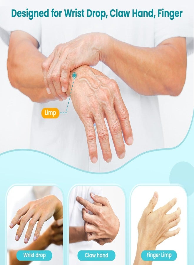 DrFinger جبيرة شلل العصب الكعبري لعلاج تدلي الرسغ، ومدّ الأصابع الخمسة، وتعافي مرضى السكتة الدماغية، وعرج الأصابع، وشلل العكازات، وجراحة استبدال مفصل السلامية المشطية، لليد اليمنى واليسرى - أسود - Image 2