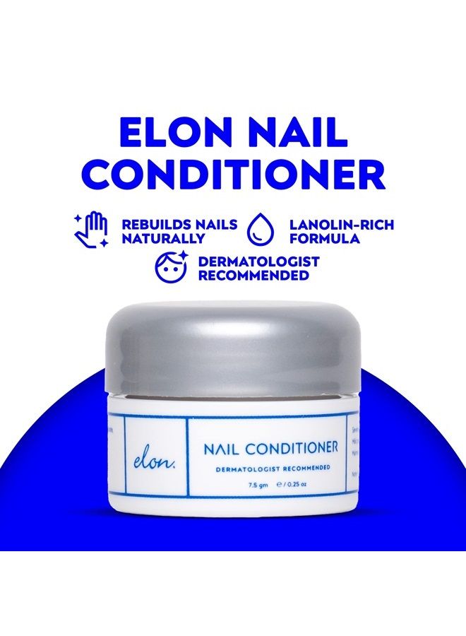 Elon Lanolin-Rich Nail Strengthener, Conditions Nails & Protects Cuticles, Recommended by Dermatologists & Podiatrists 3 Pack (7.5g jar) - Image 2