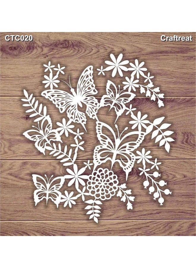 CrafTreat - Butterfly Laser Cut Chipboard Embellishments For Card Making And Scrapbooking Butterfly Delight Size: 5.5X6 Inches Wooden Laser Cut Leaf Embellishments For Crafts - Image 1