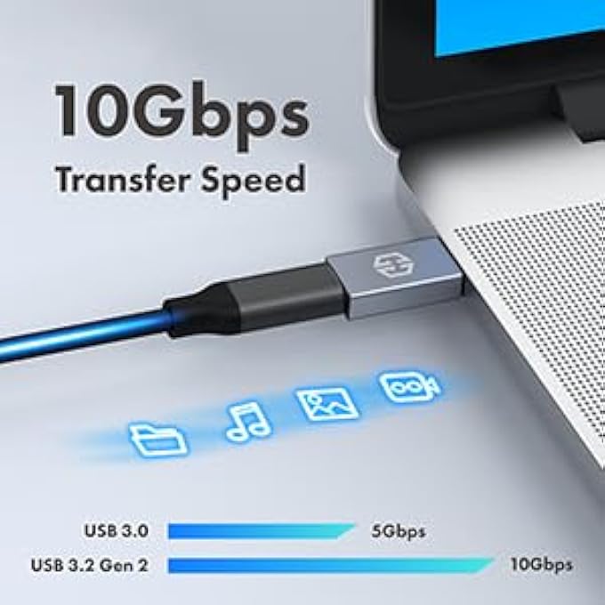 GRAUGEAR USB C TO USB A, DOUBLE SIDES 10 GBPS DATA TRANSFER, GEN 2, USB TYPE-C® ADAPTER TYPE-C® FEMALE TO TYPE-A MALE - Image 2