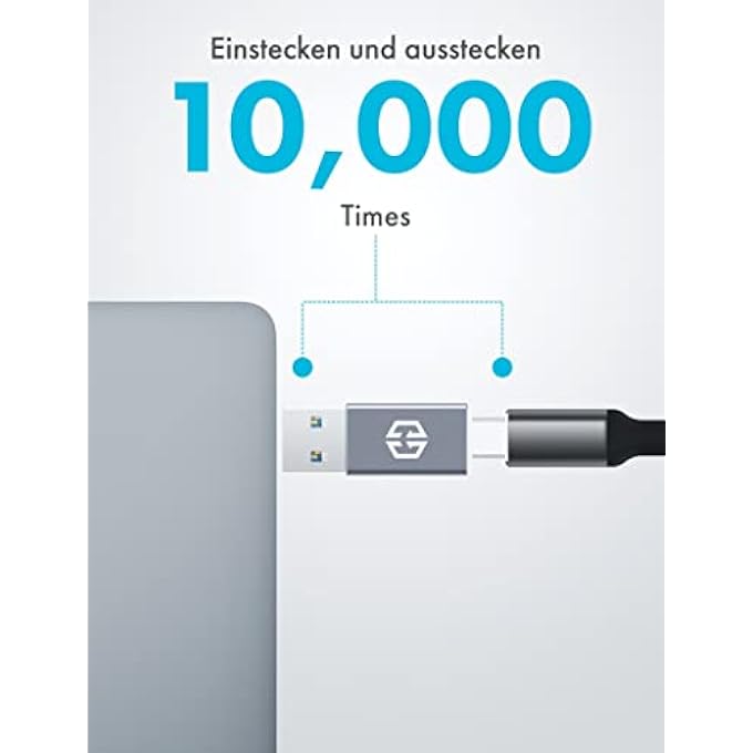 GRAUGEAR USB C TO USB A, DOUBLE SIDES 10 GBPS DATA TRANSFER, GEN 2, USB TYPE-C® ADAPTER TYPE-C® FEMALE TO TYPE-A MALE - Image 3