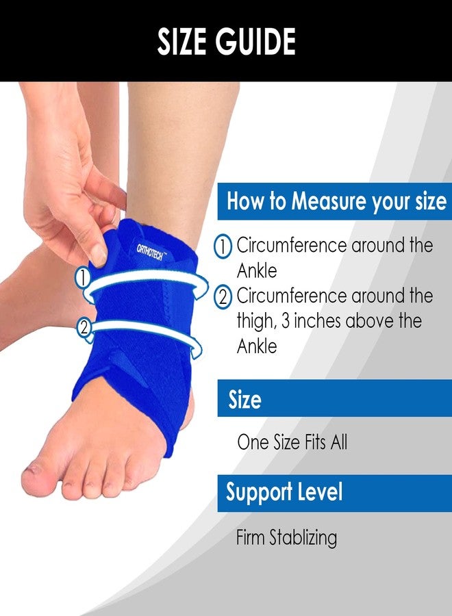 Orthotech Adjustable Ankle Support Brace | Compression Wrap for Pain Relief and Injury Recovery | Breathable Fabric | Ankle Belt for Men and Women (Pack of 1 - Blue) - Image 5