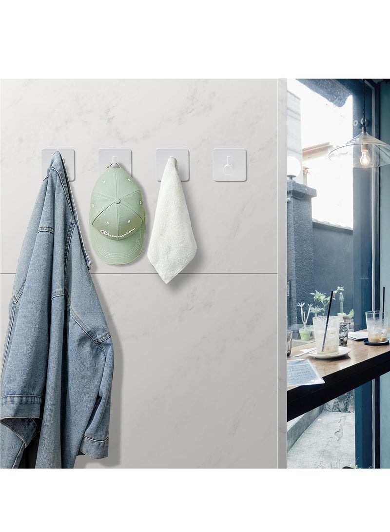 مجموعة من 6 خطافات منشفة بدون حفر - أبيض، تُستخدم كمشبك مناشف في الحمام، خالية من الصدأ مع خيار عملي للمشابك اللاصقة عالية الجودة، تصميم كلاسيكي للخطافات على الحائط. - Image 5