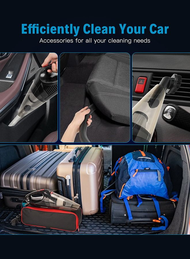 Xoopla Portable Handheld Vacuum Cleaner, 120W 9500pa Powerful Suction, with 2pcs Replaceable Washable Filter And LED Light Car Vacuum Cleaner - Image 2