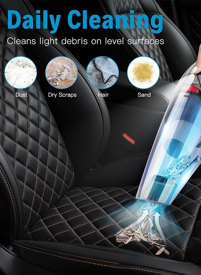 Xoopla Portable Handheld Vacuum Cleaner, 120W 9500pa Powerful Suction, with 2pcs Replaceable Washable Filter And LED Light Car Vacuum Cleaner - Image 3