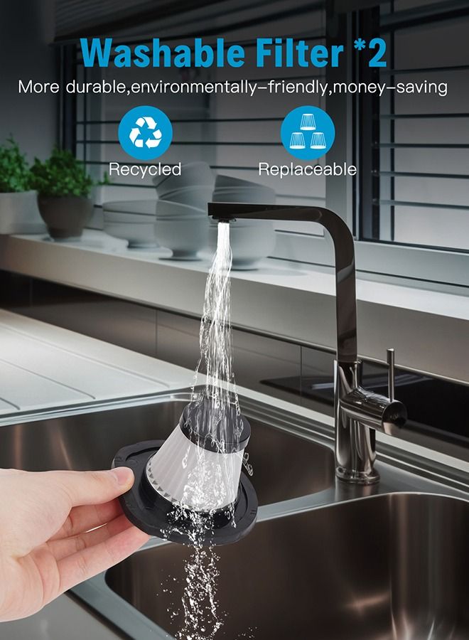 Xoopla Portable Handheld Vacuum Cleaner, 120W 9500pa Powerful Suction, with 2pcs Replaceable Washable Filter And LED Light Car Vacuum Cleaner - Image 5
