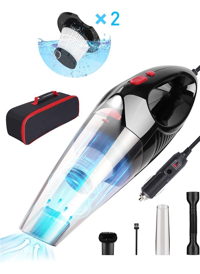 Xoopla Portable Handheld Vacuum Cleaner, 120W 9500pa Powerful Suction, with 2pcs Replaceable Washable Filter And LED Light Car Vacuum Cleaner - Image 1