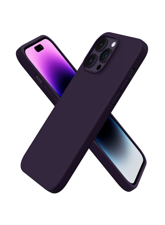 جراب متوافق مع iPhone 16 Pro Max مقاس 6.9 بوصة، جراب هاتف نحيف من السيليكون السائل مكون من 4 طبقات من المطاط الهلامي الناعم المقاوم للصدمات مع بطانة من الألياف الدقيقة المضادة للخدش (أرجواني غامق) - Image 1