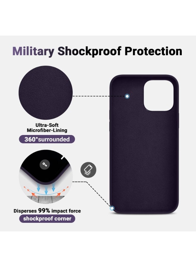 جراب متوافق مع iPhone 16 Pro Max مقاس 6.9 بوصة، جراب هاتف نحيف من السيليكون السائل مكون من 4 طبقات من المطاط الهلامي الناعم المقاوم للصدمات مع بطانة من الألياف الدقيقة المضادة للخدش (أرجواني غامق) - Image 5