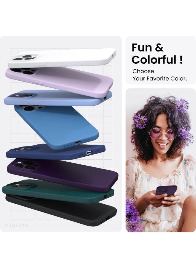 جراب متوافق مع iPhone 16 Pro Max مقاس 6.9 بوصة، جراب هاتف نحيف من السيليكون السائل مكون من 4 طبقات من المطاط الهلامي الناعم المقاوم للصدمات مع بطانة من الألياف الدقيقة المضادة للخدش (أرجواني غامق) - Image 4