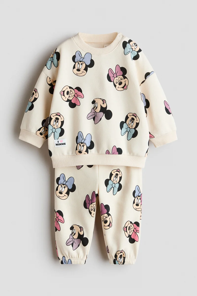H&M 2-piece printed sweatshirt set