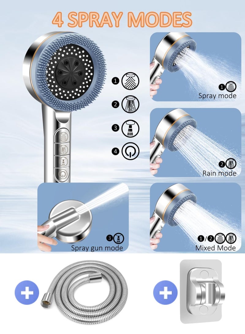 LOOPITYS Powerful pressurized showerhead, bathroom filtration shower, massage water purification showerhead set - Image 1