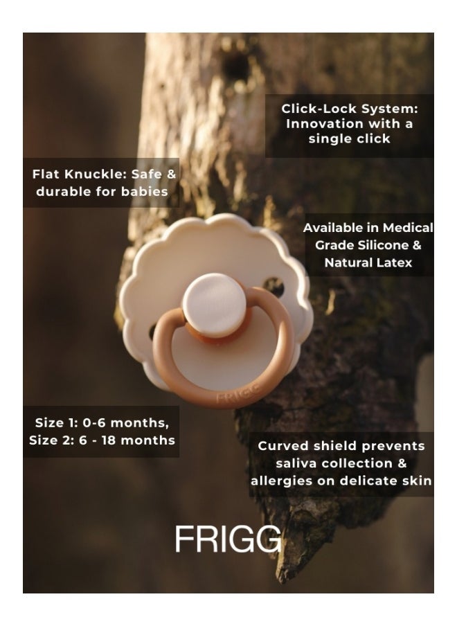 FRIGG Daisy Silicone Baby Pacifier 0-6M 1-Pack Biscuit - Size 1  - Image 3