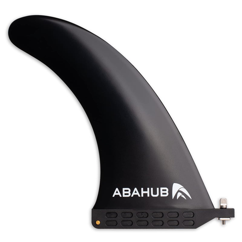 Abahub فين مركزي فردي 10 بوصة من أبا هوب مع برغي فين بدون أداة، زعانف بديلة مقواة بالألياف الزجاجية 10 بوصة لركوب الأمواج، لوح التزلج، لوح التجديف، لوح طويل، أسود - Image 1