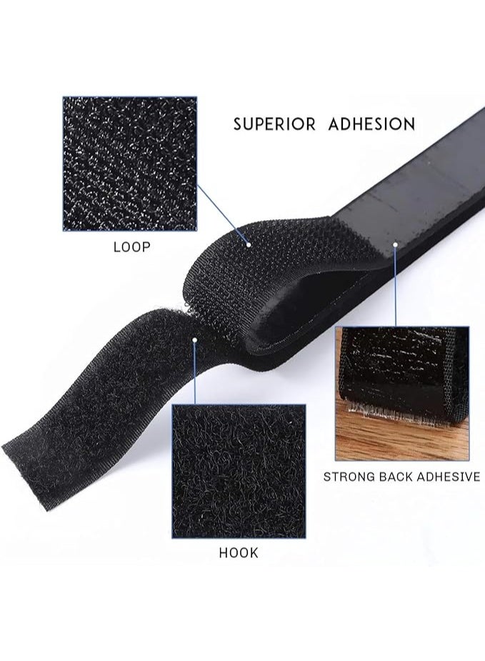 سبيس شوب شريط لاصق قوي من النايلون اللاصق للاستخدام المنزلي والمكتبي  شريط مزدوج الجوانب للتثبيت على الحائط والتنظيم والتأمين  25 مم  2 متر  25 مم  أسود  2 متر - Image 3