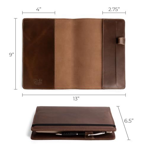 Hide & Drink, Case for Hardcover Leuchtturm A5 (5.75 x 8.25 in.) Notebook, Protective Cover for Journal, Personal Planner, Full Grain Leather, Handmade Writing Accessory, Bourbon Brown - Image 4