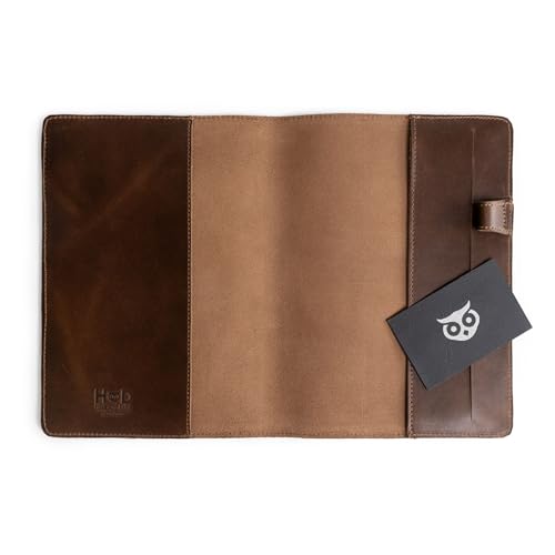 Hide & Drink, Case for Hardcover Leuchtturm A5 (5.75 x 8.25 in.) Notebook, Protective Cover for Journal, Personal Planner, Full Grain Leather, Handmade Writing Accessory, Bourbon Brown - Image 5