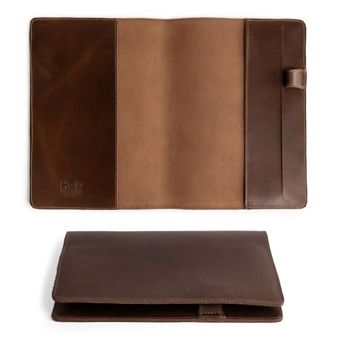 Hide & Drink, Case for Hardcover Leuchtturm A5 (5.75 x 8.25 in.) Notebook, Protective Cover for Journal, Personal Planner, Full Grain Leather, Handmade Writing Accessory, Bourbon Brown - Image 2