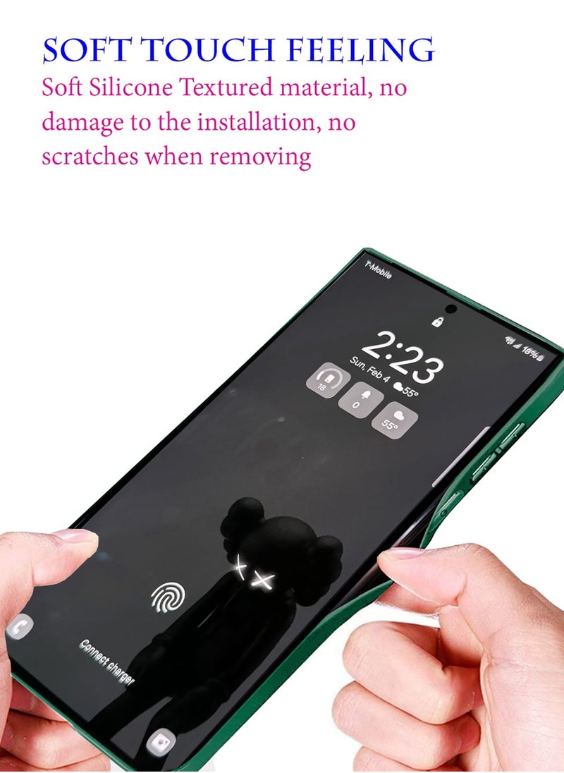 CHAPPELINE - Liquid Silicone With Raised Camera Lips Card Holder Case Cover For Samsung Galaxy S24 Ultra 5G 2024 Dark Green - Image 1