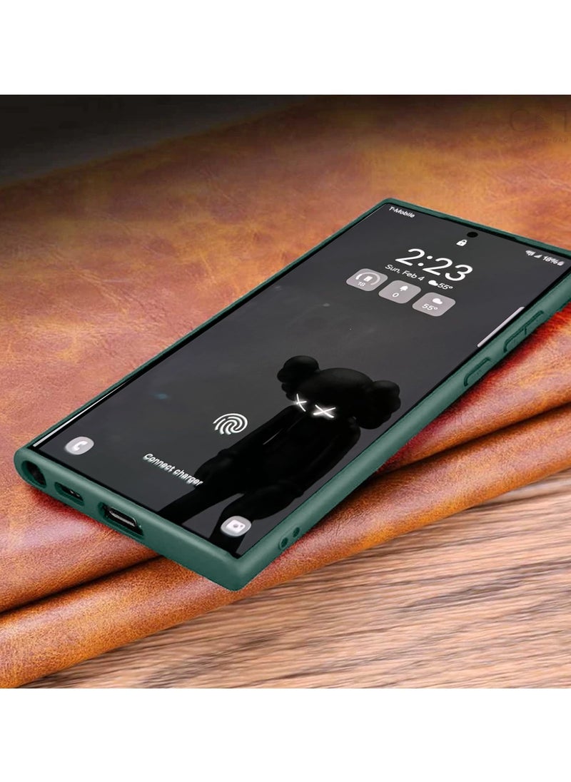 CHAPPELINE - Liquid Silicone With Raised Camera Lips Card Holder Case Cover For Samsung Galaxy S24 Ultra 5G 2024 Dark Green - Image 1