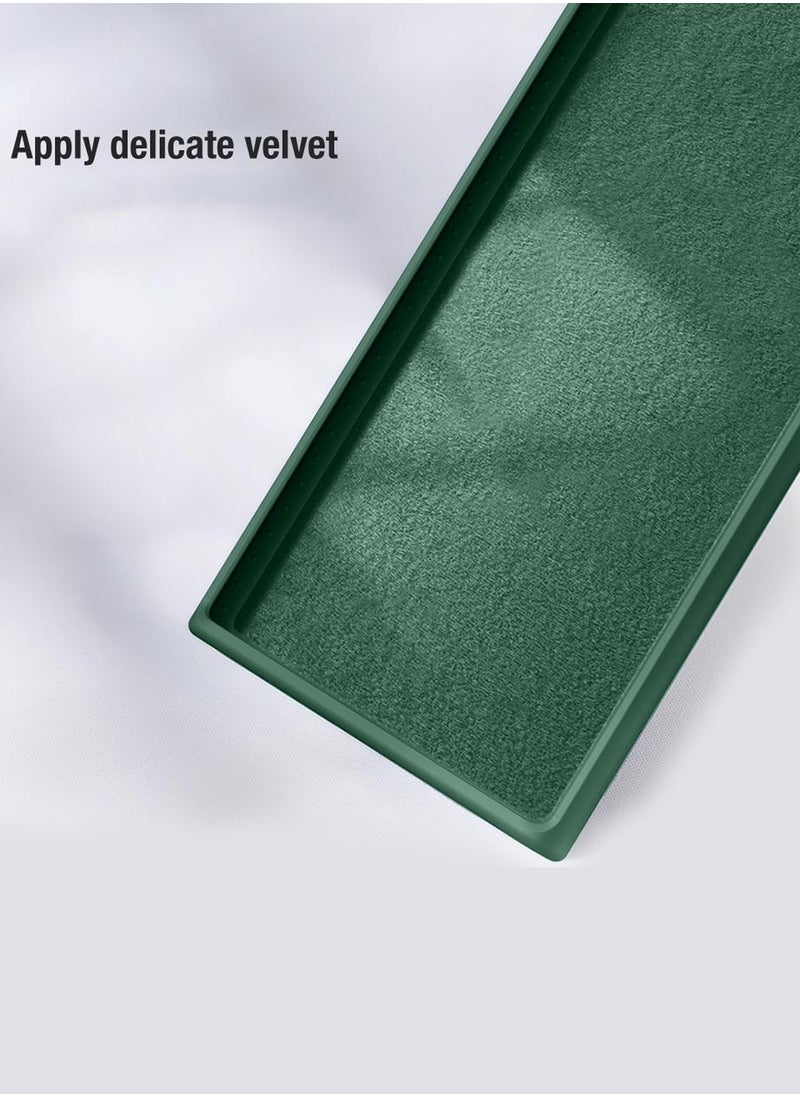 CHAPPELINE - Liquid Silicone With Raised Camera Lips Card Holder Case Cover For Samsung Galaxy S24 Ultra 5G 2024 Dark Green - Image 1