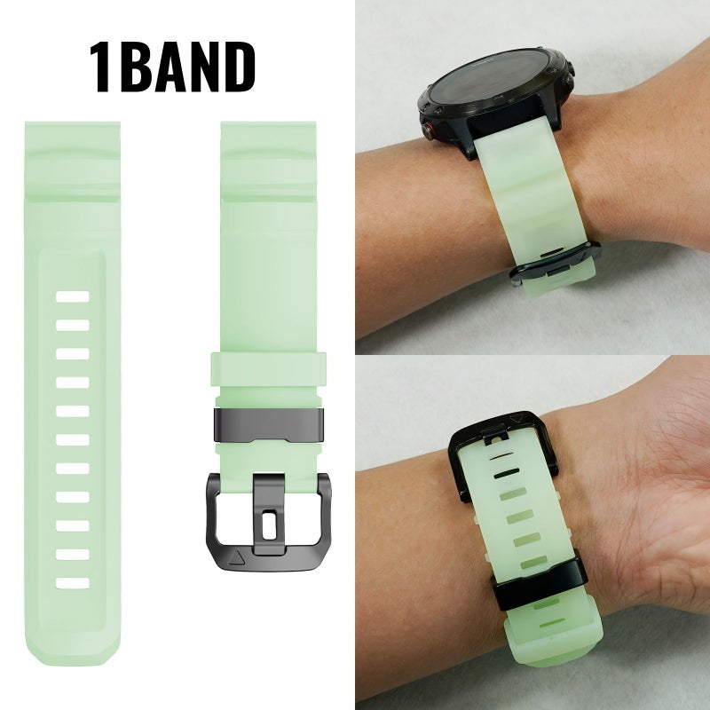 حزام معصم أزرق ساطع ناعم مزود بمشبك قابل للتمدد السريع، متوافق مع أجهزة Garmin Instinct 3 وFenix 8 وForerunner 970 وQuatix 8 وTactix 8 وEpix Pro بمقاس 26 مم. - Image 3