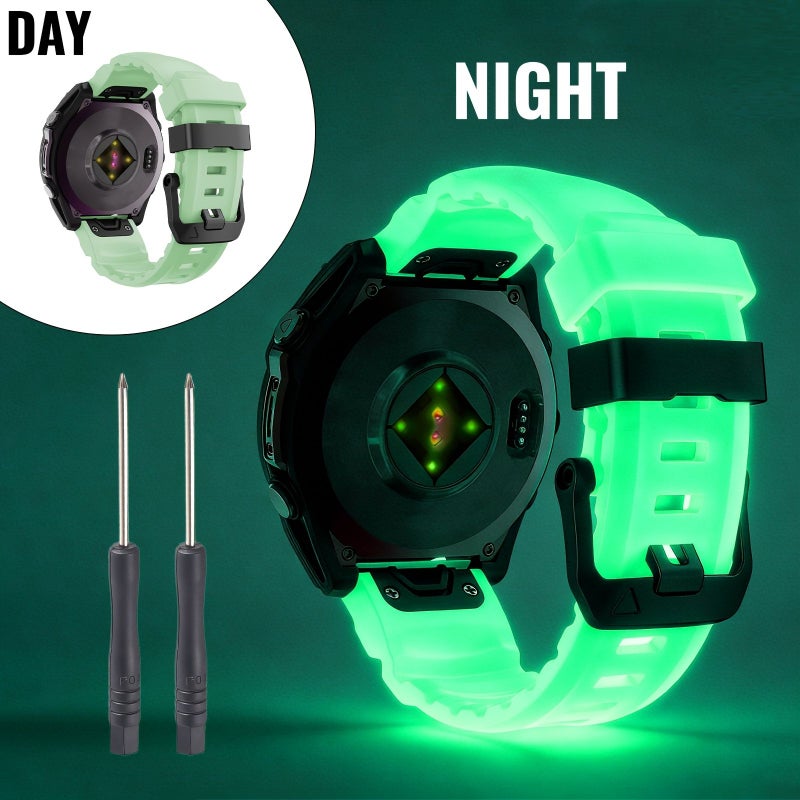 حزام معصم أزرق ساطع ناعم مزود بمشبك قابل للتمدد السريع، متوافق مع أجهزة Garmin Instinct 3 وFenix 8 وForerunner 970 وQuatix 8 وTactix 8 وEpix Pro بمقاس 26 مم. - Image 2