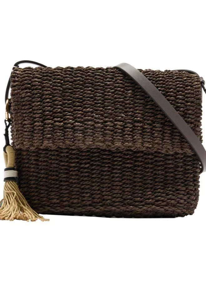 PARFOIS Crossbody Bag With Straw Effect