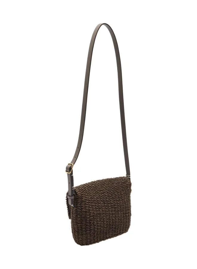PARFOIS Crossbody Bag With Straw Effect