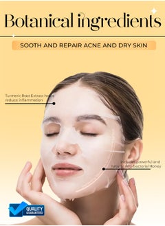 Muna Belleza Turmeric & Niacinamide Facial Mask Sheet - Anti-Acne, Brightening Skincare, Korean Formula, 25ml  - Image 2