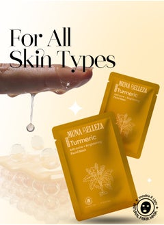 Muna Belleza Turmeric & Niacinamide Facial Mask Sheet - Anti-Acne, Brightening Skincare, Korean Formula, 25ml  - Image 5