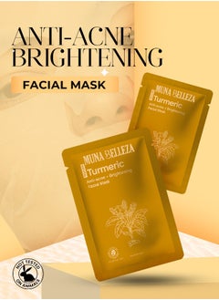 Muna Belleza Turmeric & Niacinamide Facial Mask Sheet - Anti-Acne, Brightening Skincare, Korean Formula, 25ml  - Image 3