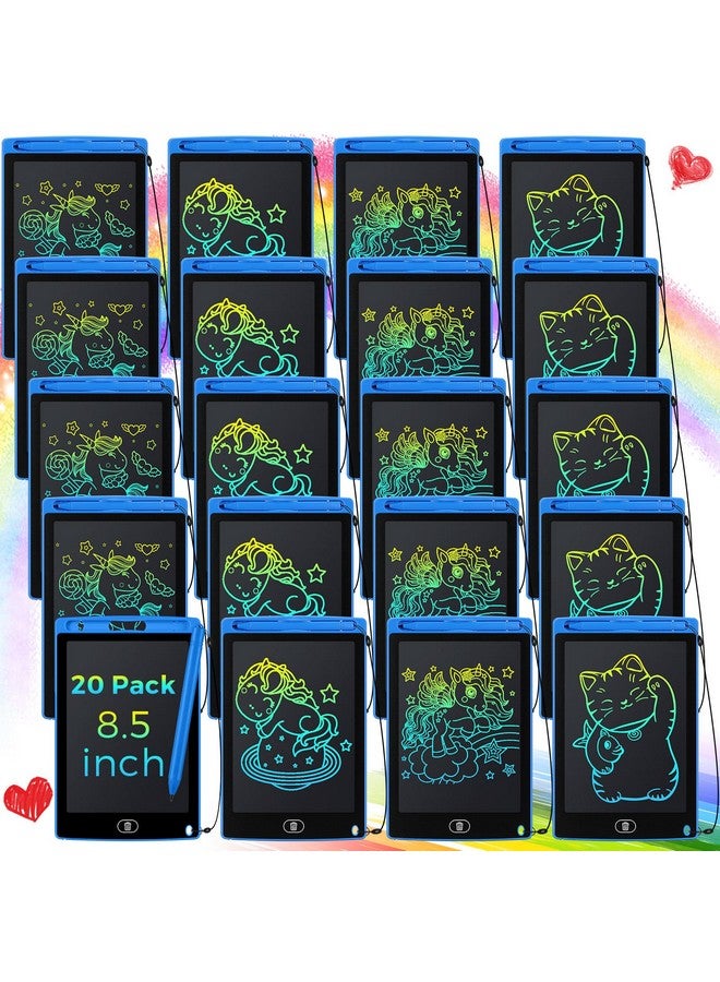 Zhehao مجموعة زهاو 20 لوح كتابة LCD للأطفال، 8.5 بوصة لوح رسم قابل لإعادة الاستخدام، لوحات رسم قابلة للمسح، لعبة تعليمية للأطفال من 3-8 سنوات (أزرق) - Image 1