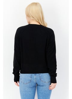 French Connection Women Crew Neck Plain Long Sleeves Cropped Sweatshirt, Black  - Image 5