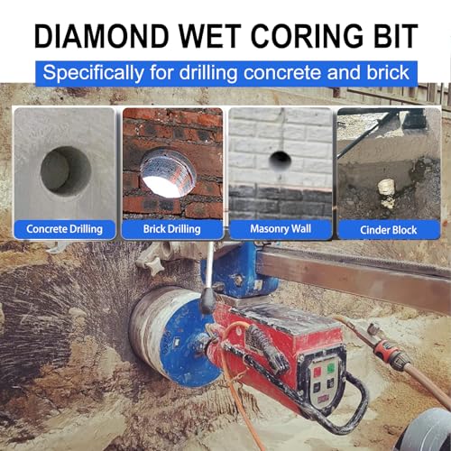 SALI Diamond Core Drill Bits 2" Diameter 10"/254mm Drilling Depth 5/8-11" Thread Core Bit Turbo Laser-Welded Segments for Cured Concrete with, Brick, Block, Masonry, with Two Adapters - Image 5
