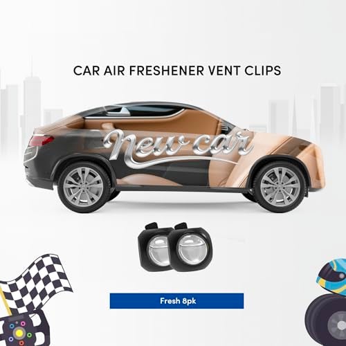 DRIVEJOY Car Air Freshener Vent Clips, 8 Pack, Provides Long-Lasting Scent, Up to 240 Days, Odor Eliminator (New Car Scent) - Image 4