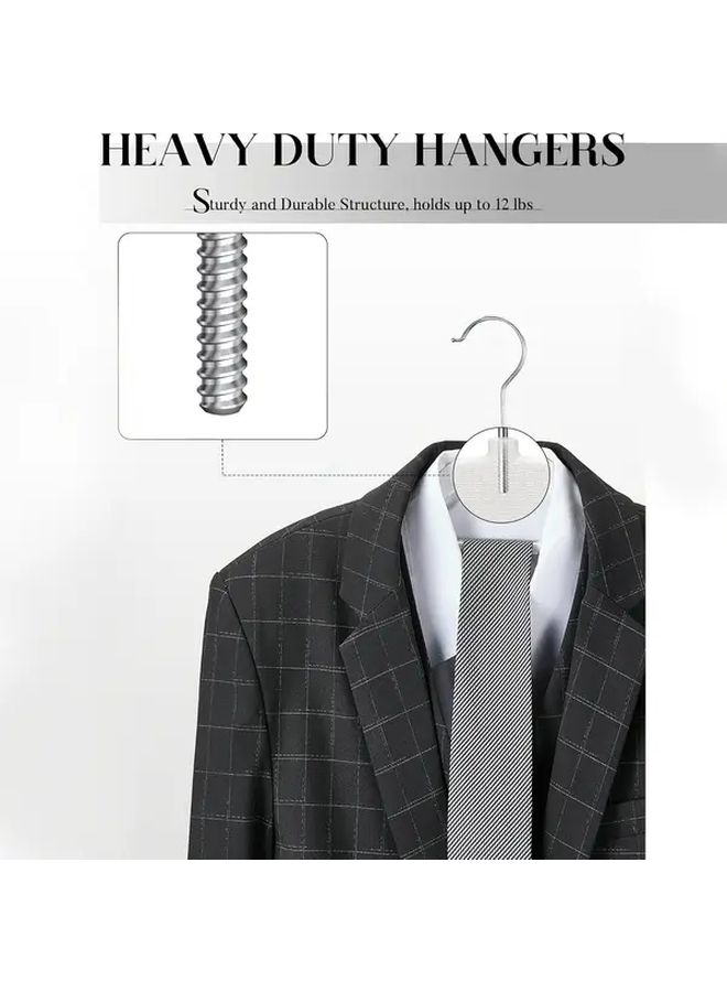 Black and White Heavy Duty Non Slip Clothes Hangers 10 Pcs Space Saving - Image 5