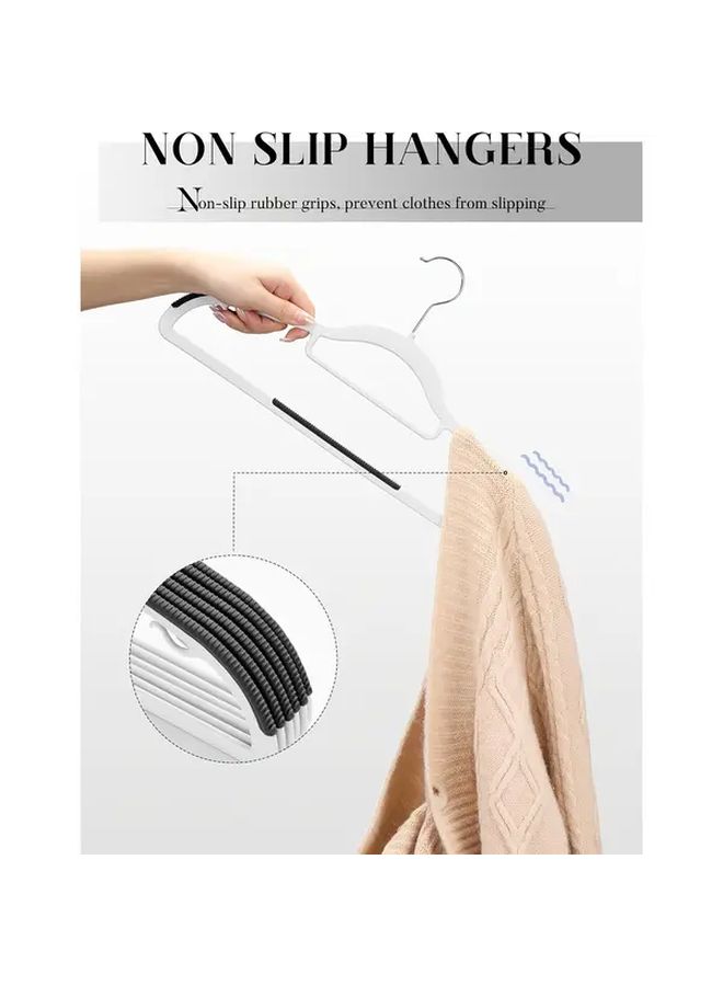 Black and White Heavy Duty Non Slip Clothes Hangers 10 Pcs Space Saving - Image 2
